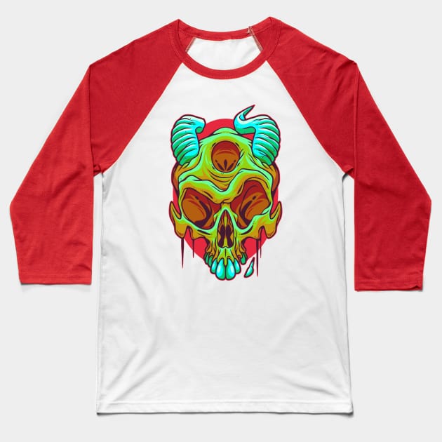 Fiendish Brainpan Baseball T-Shirt by ArtisticDyslexia